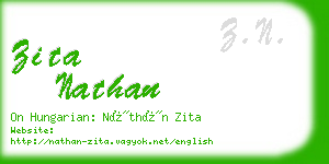 zita nathan business card